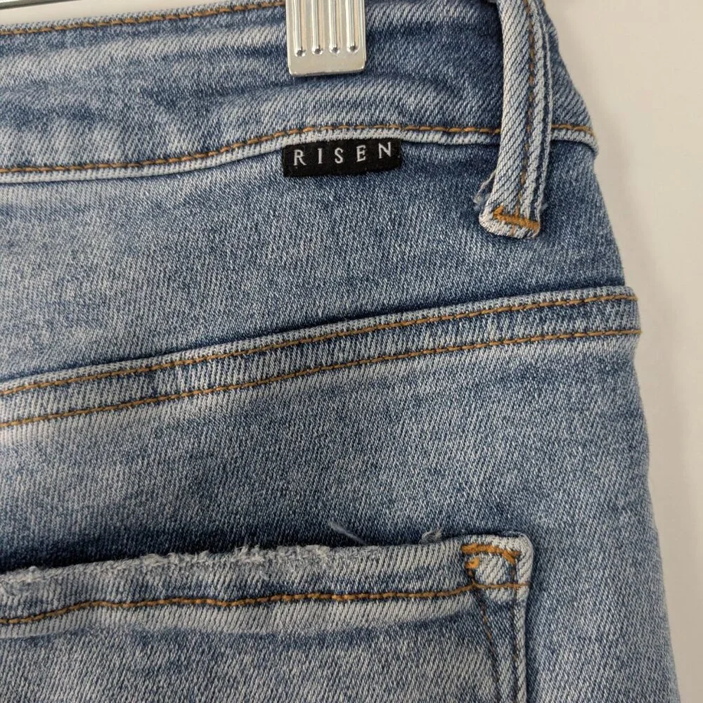 Risen Jeans Women's 30 Freckled Poppy Trophy Wife Hi Rise Ankle Slim Straight 11 - Picture 10 of 16